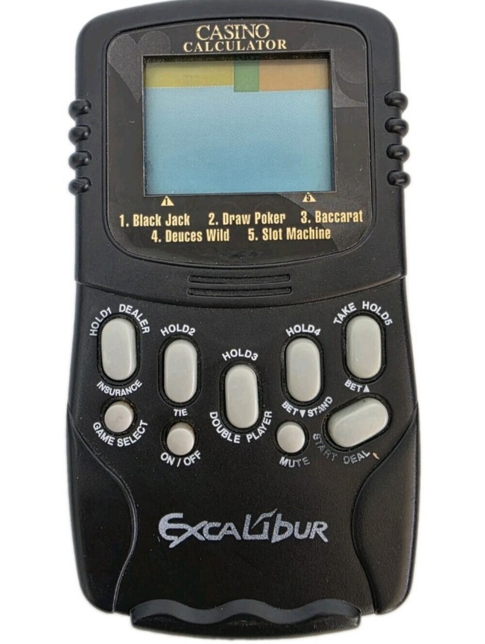 Excalibur Casino Calculator Handheld Novelty Electronic Game 5 in 1 I